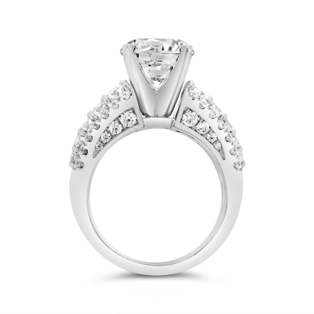 Multi Row Wide Band Diamond Engagement Ring - YJC3523R