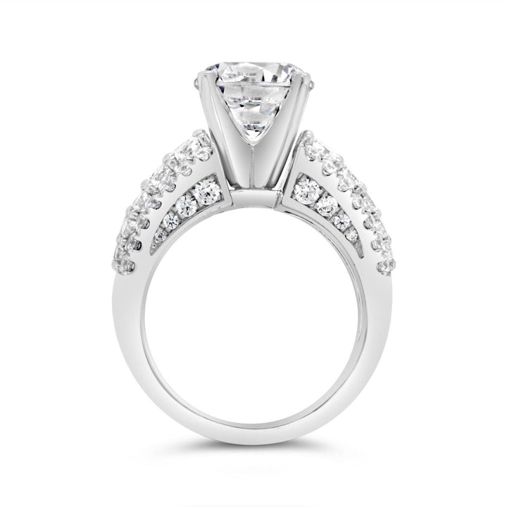 Multi Row Wide Band Diamond Engagement Ring - YJC3523R