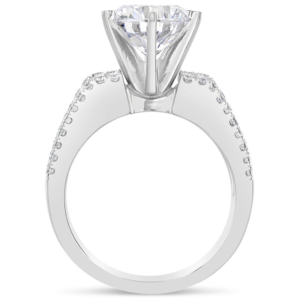 Wide Band Diamond Engagement Ring