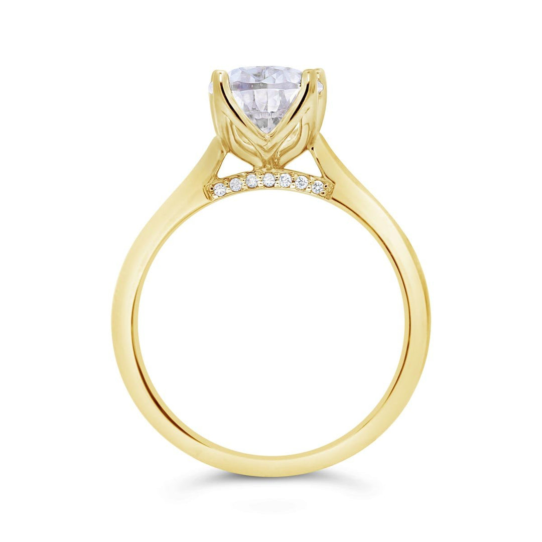 Solitaire Engagement Ring with Diamond Bridge - R5630/P1 - The Diamond Guys