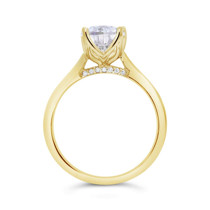Solitaire Engagement Ring with Diamond Bridge - R5630/P1 - The Diamond Guys