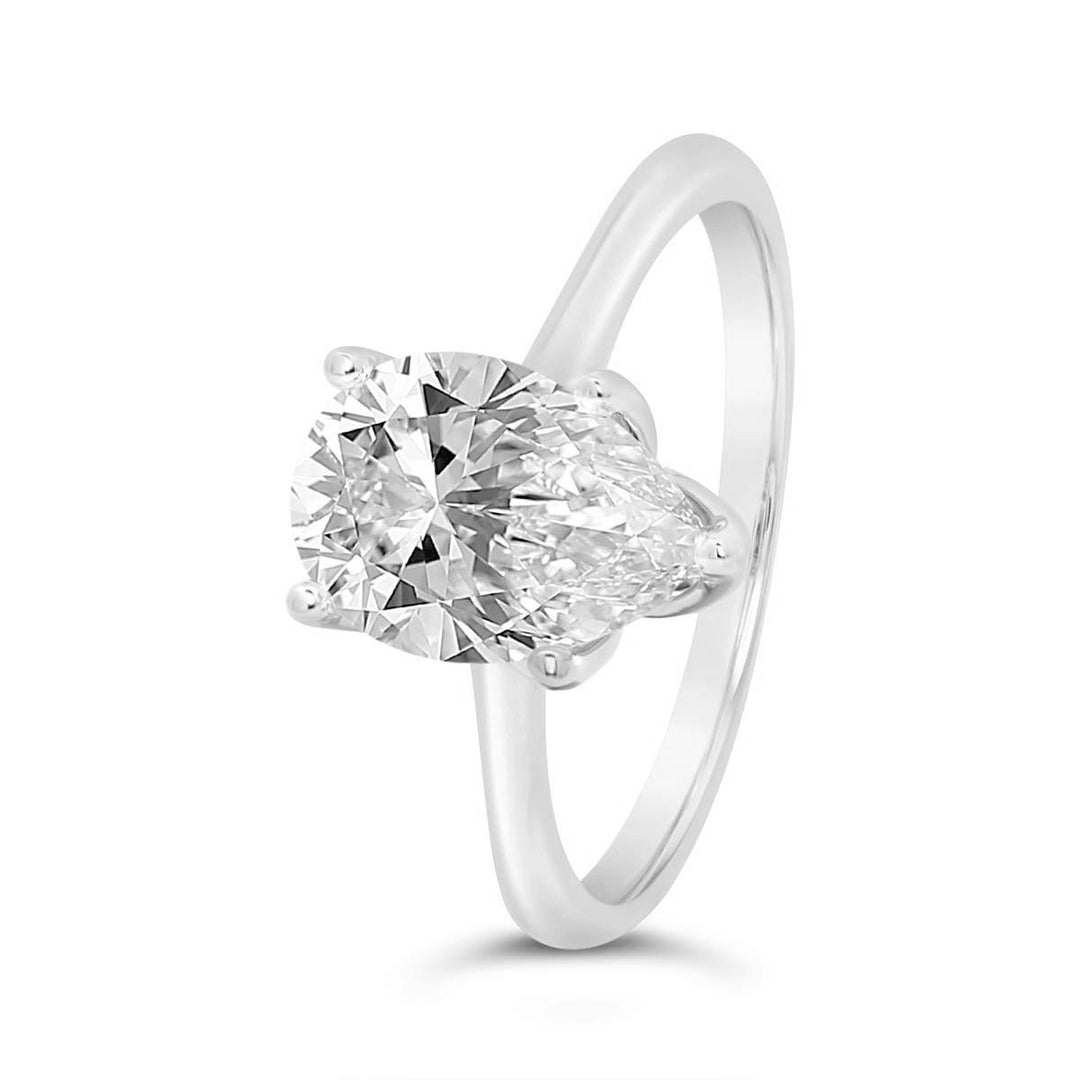 Solitaire Engagement Ring with Diamond Bridge - R5630/P1 - The Diamond Guys