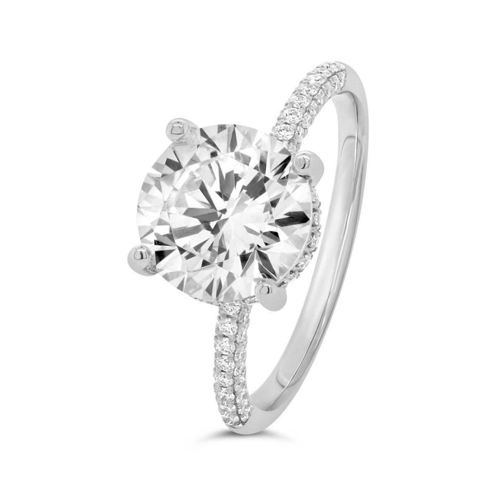 Hidden Halo Micro Pave Diamond Engagement Ring - The Diamond Guys