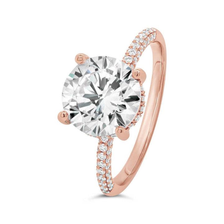 Hidden Halo Micro Pave Diamond Engagement Ring - The Diamond Guys