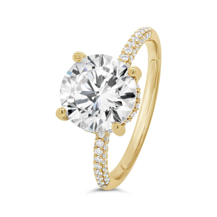 Hidden Halo Micro Pave Diamond Engagement Ring - The Diamond Guys