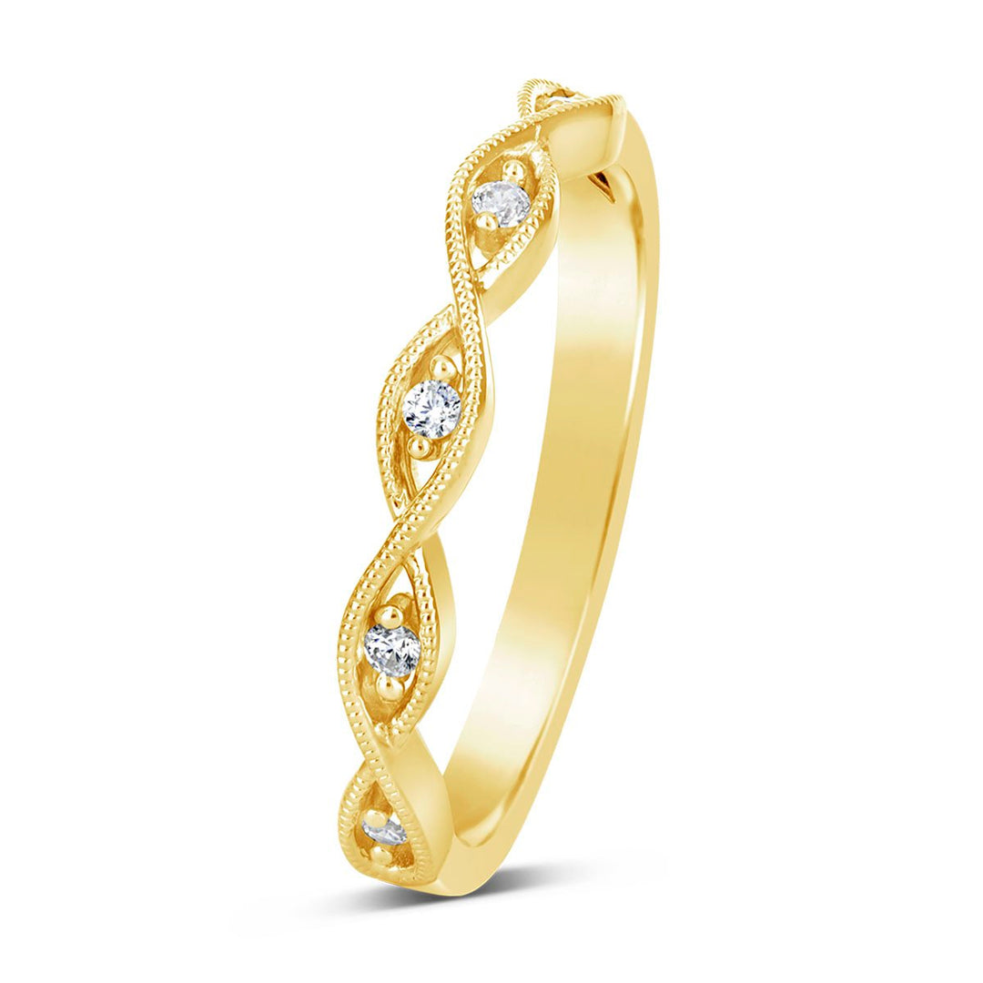 Cross Over Style Diamond Band - GSR10578