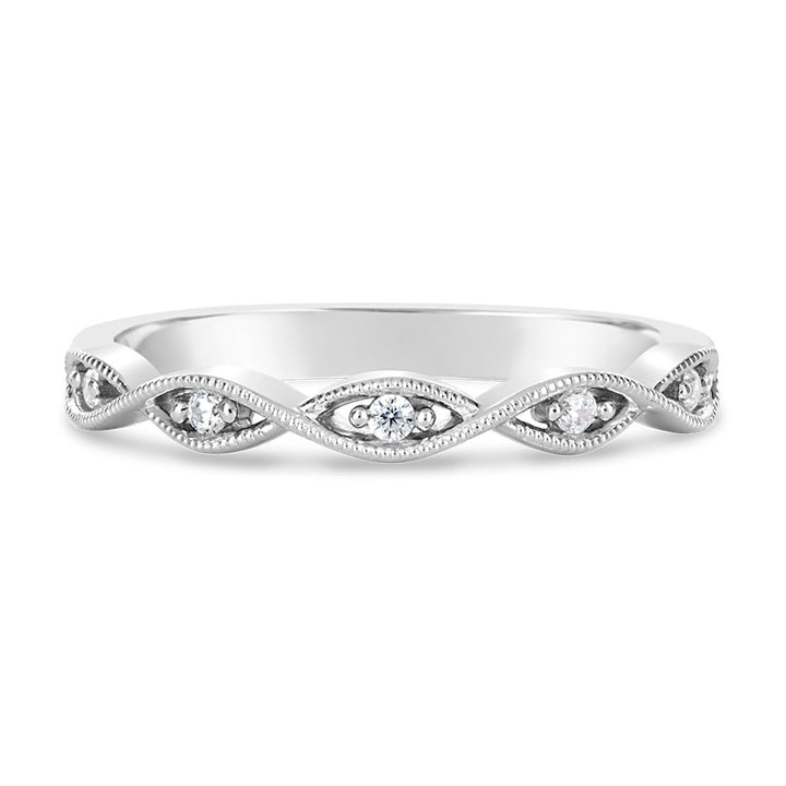 Cross Over Style Diamond Band - GSR10578