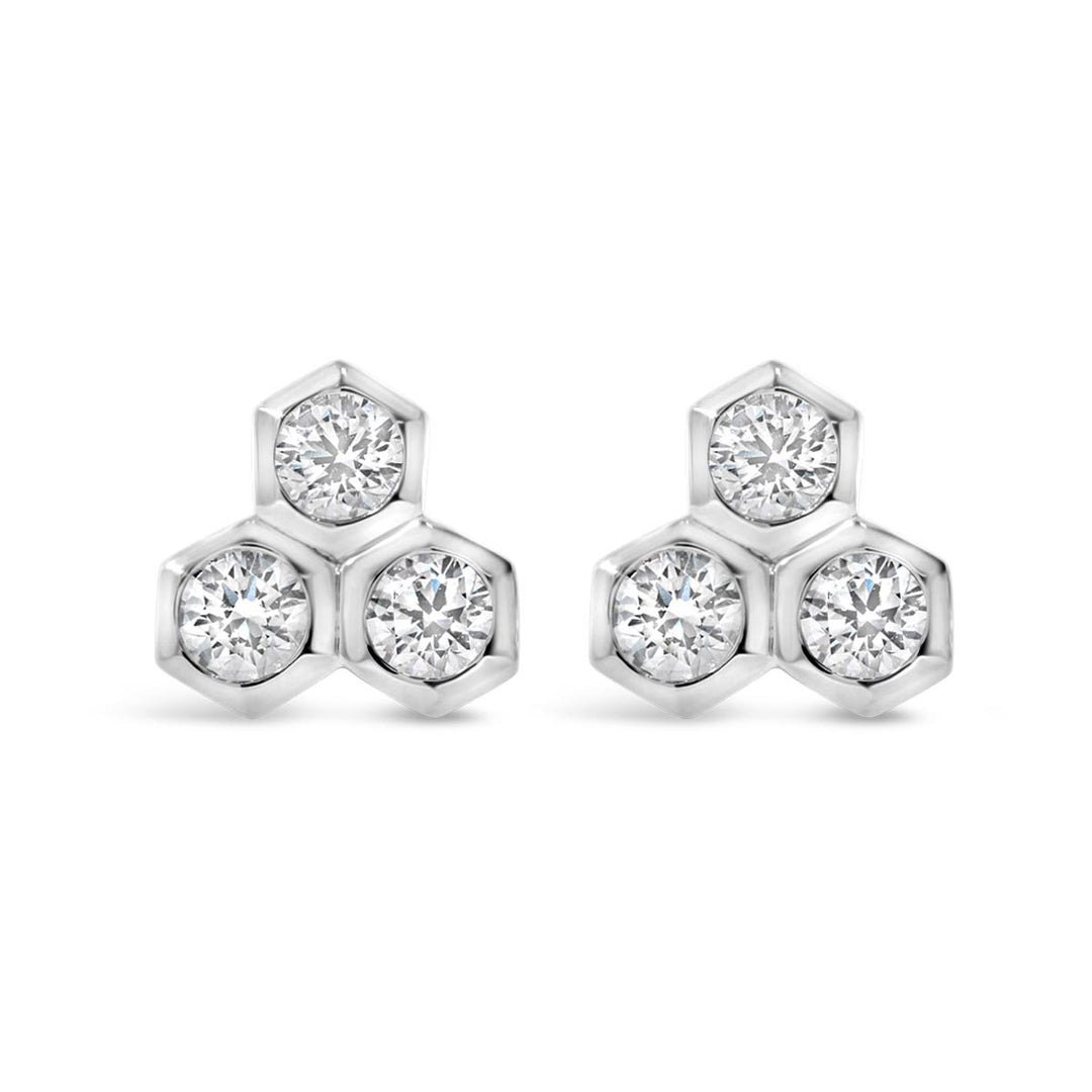Hexagon Diamond Earrings - The Diamond Guys