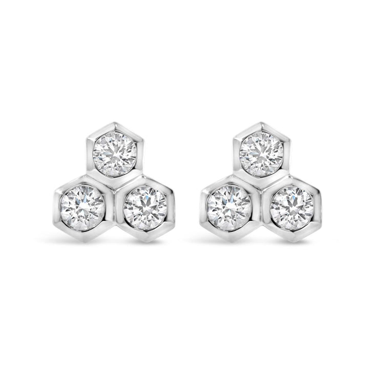 Hexagon Diamond Earrings - The Diamond Guys