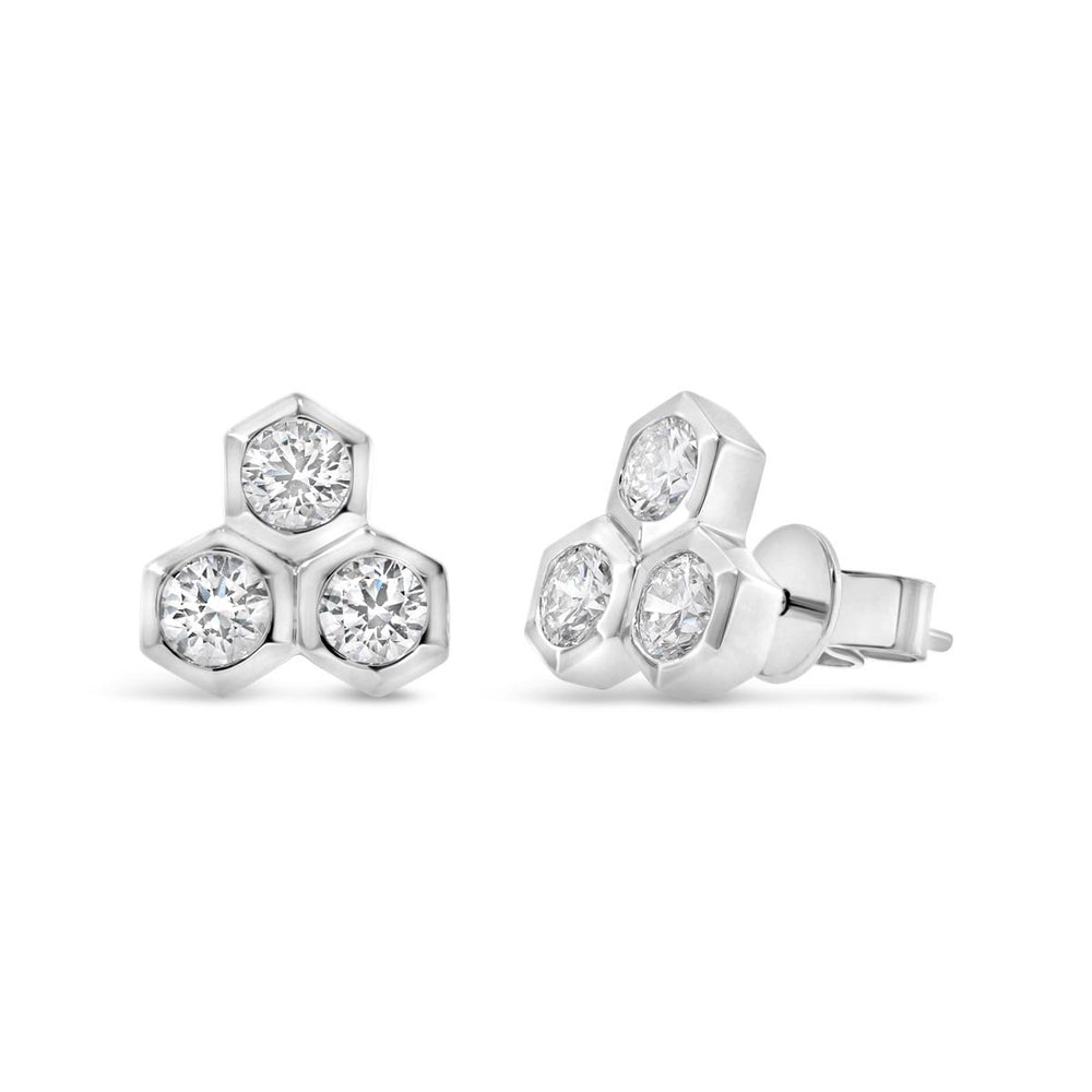 Hexagon Diamond Earrings - The Diamond Guys