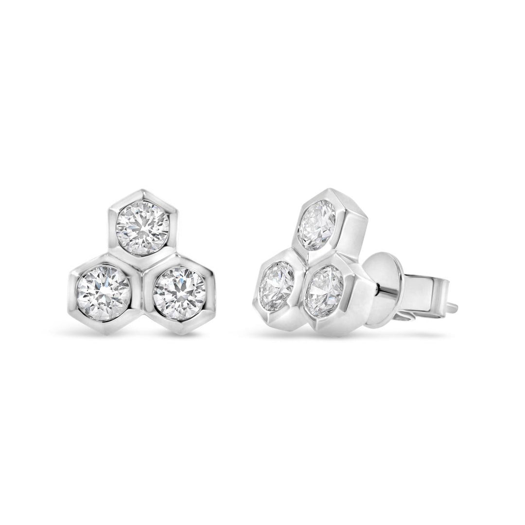 Hexagon Diamond Earrings - The Diamond Guys