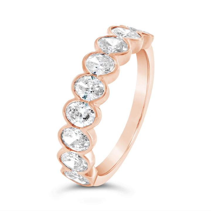Half Way Lab Grown Bezel Set Diamond Band