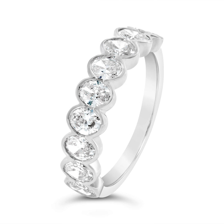 Half Way Lab Grown Bezel Set Diamond Band