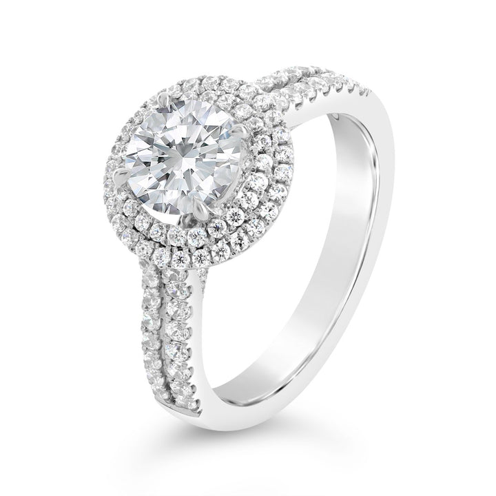 Diamond Double Halo Engagement Ring - The Diamond Guys