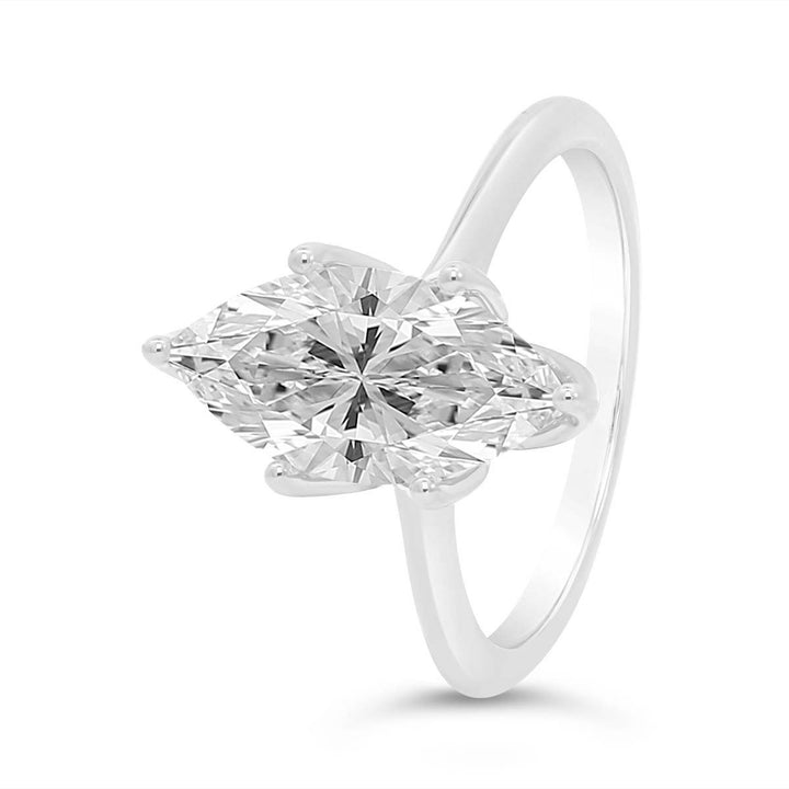 Solitaire Engagement Ring with Diamond Bridge - R5630/M1
