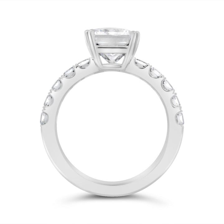 Diamond Engagement Ring with Emerald Diamond Accents - YJC4756R