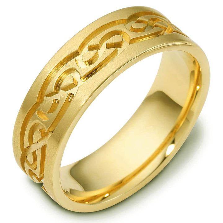 Carved Gold Men's Wedding Band - 1488