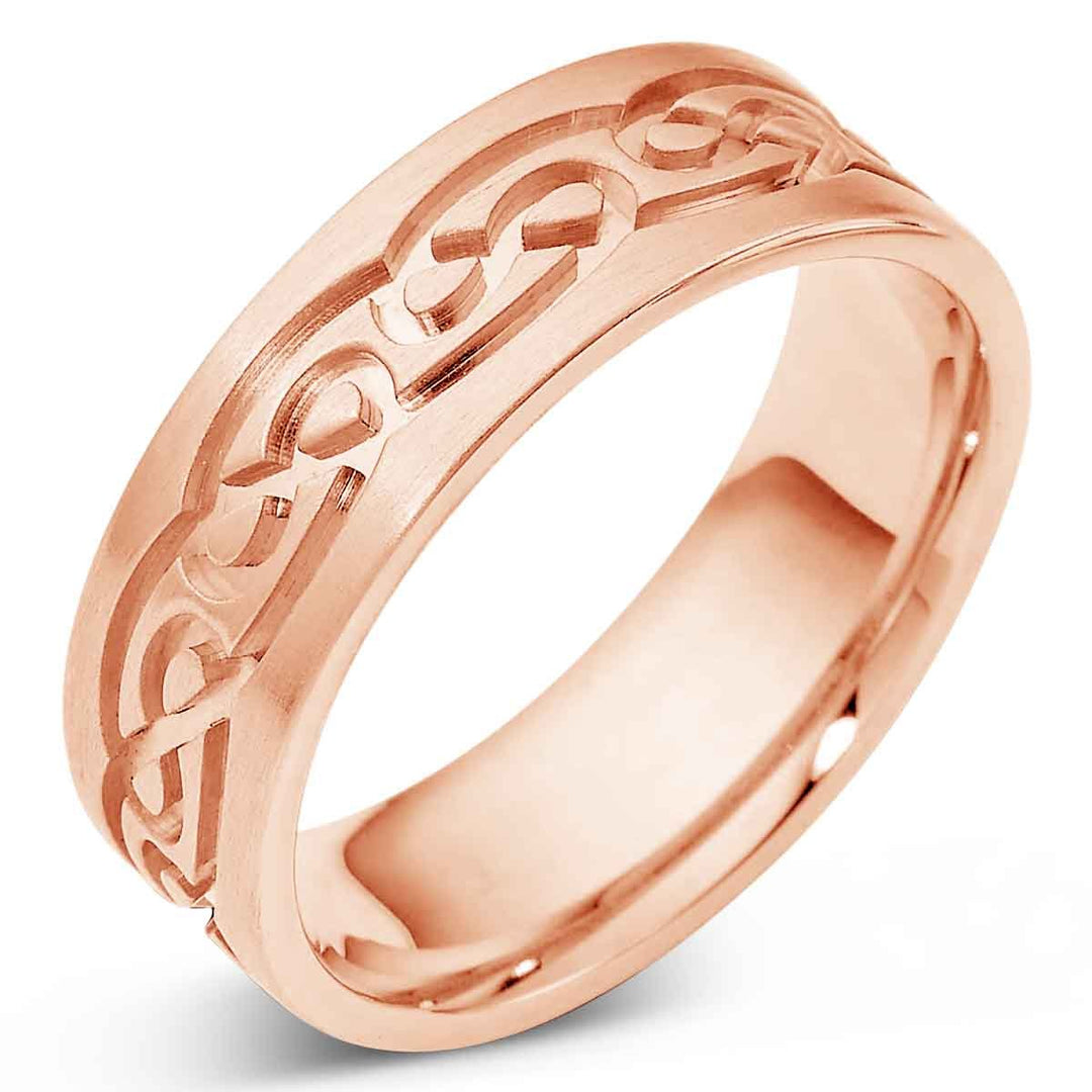 Carved Gold Men's Wedding Band - 1488