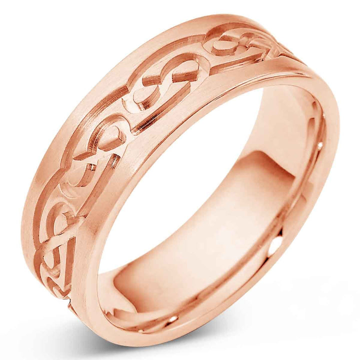 Carved Gold Men's Wedding Band - 1488