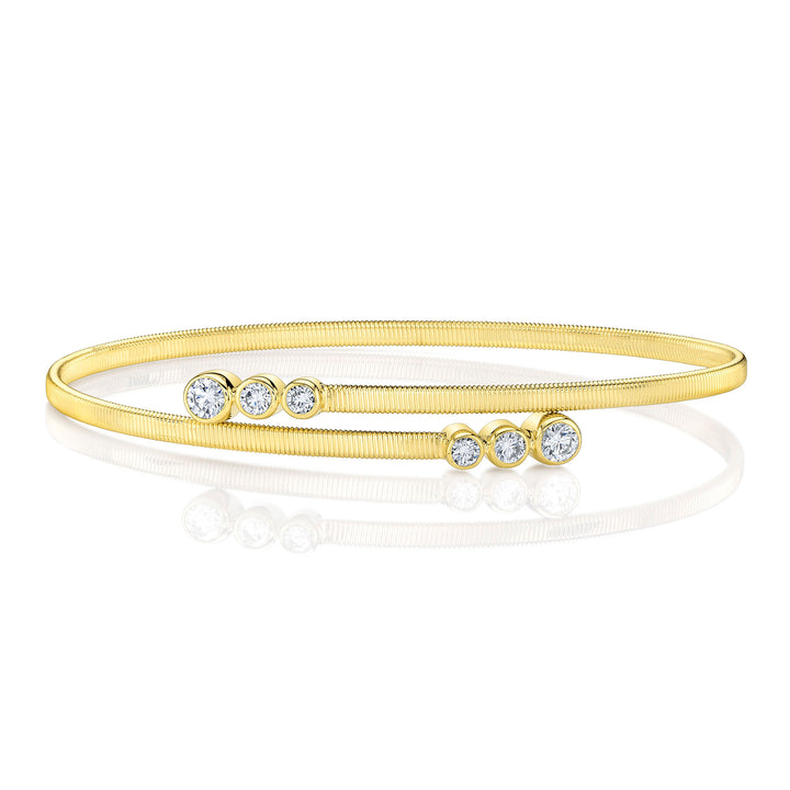 Shy Creation Crossover Bezel Set Diamond Bracelet