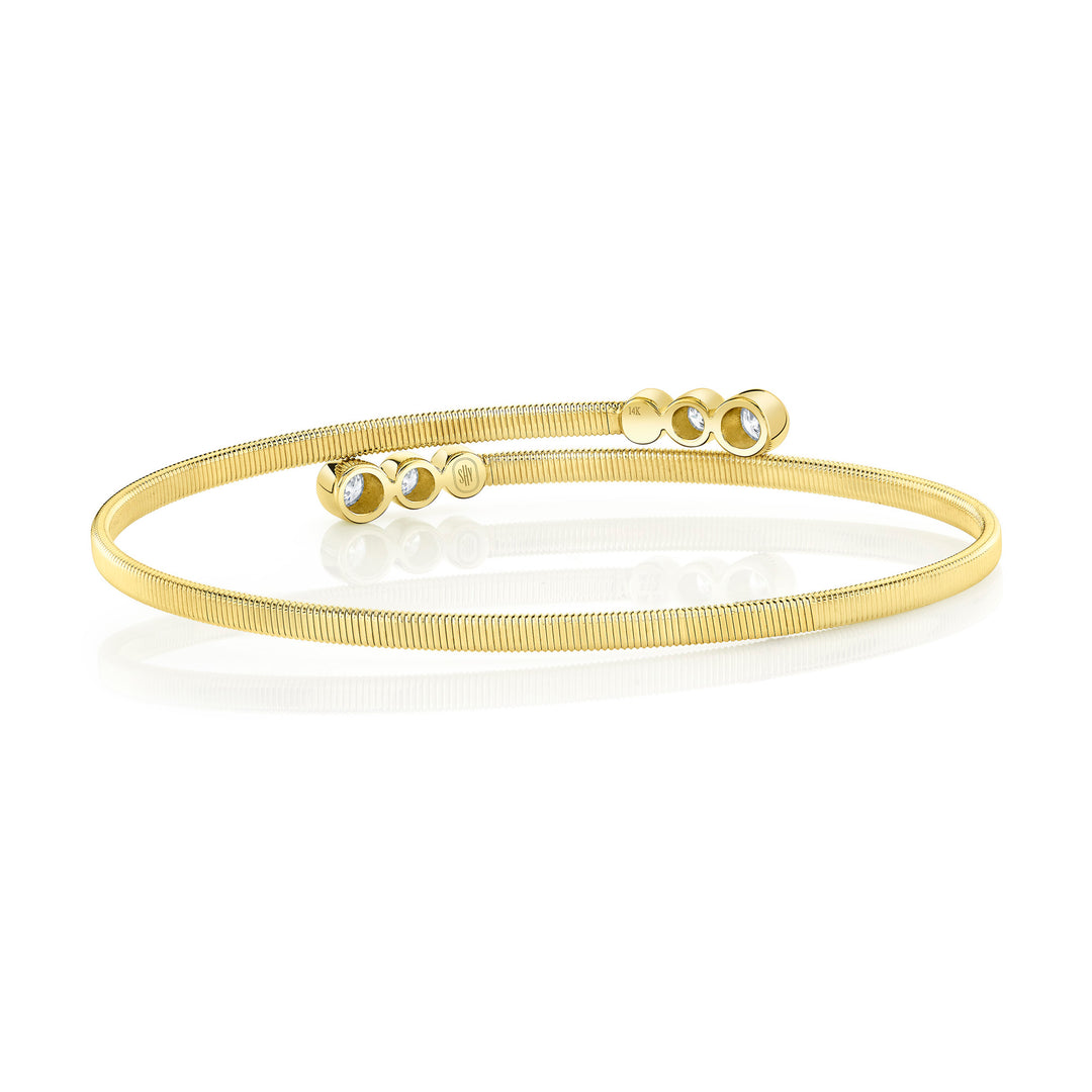 Shy Creation Crossover Bezel Set Diamond Bracelet
