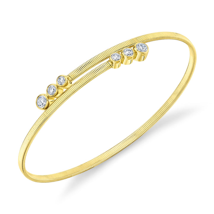 Shy Creation Crossover Bezel Set Diamond Bracelet