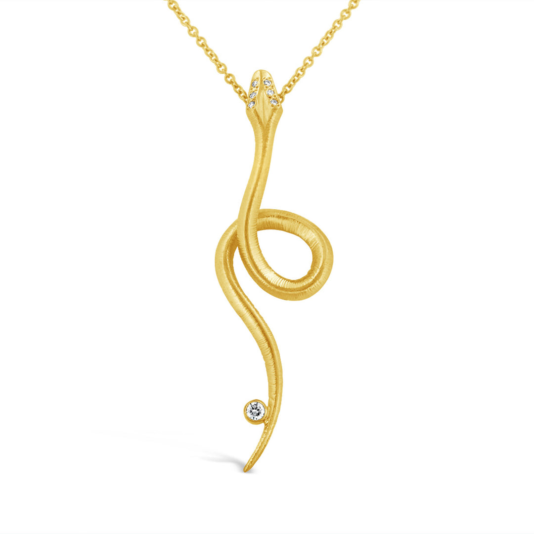 Snake Diamond Necklace w/ Matte Finish