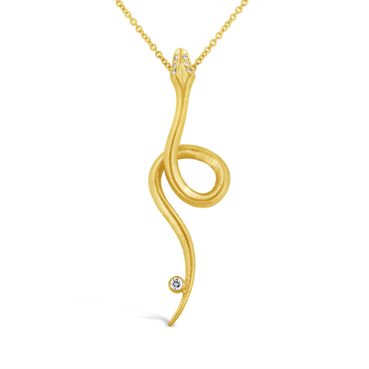 Snake Diamond Necklace w/ Matte Finish