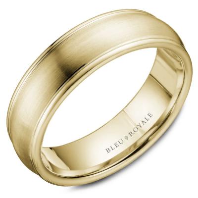 Men's Wedding Band with Sandpaper Center & High Polish Edges - RYL-039Y45