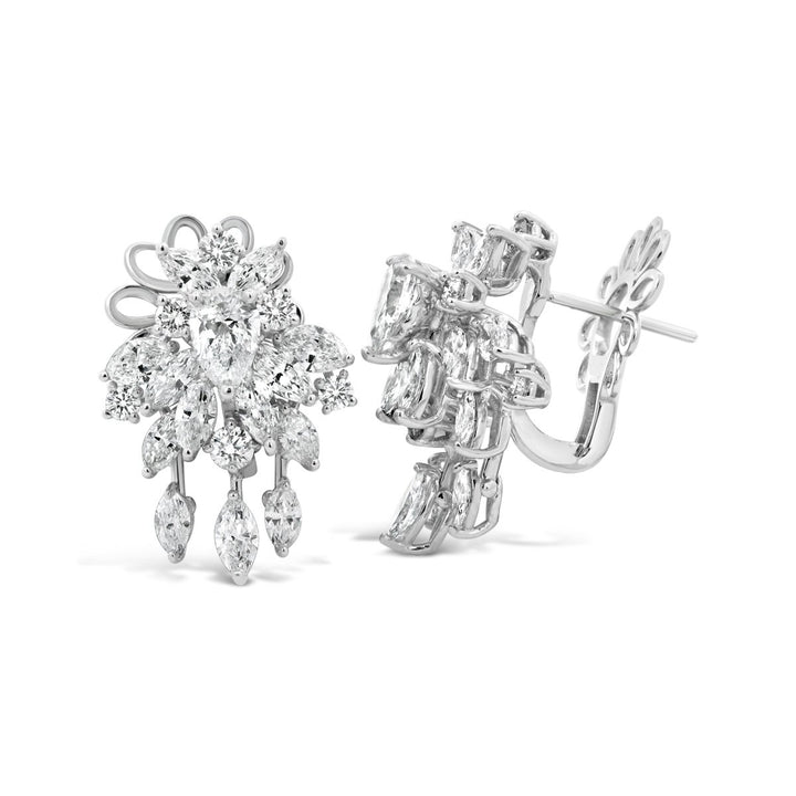 Fancy Lab Grown Diamond Cluster Earrings - FV06821