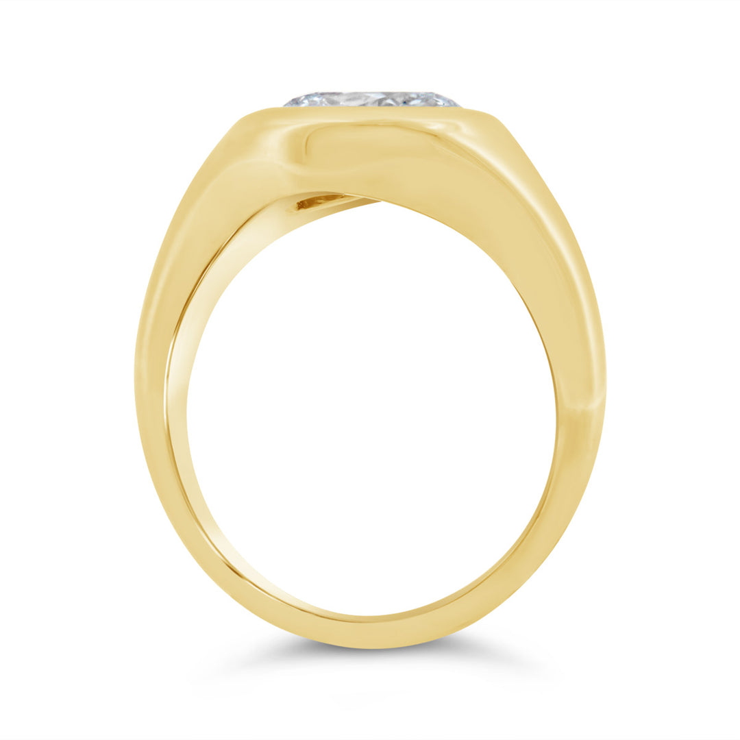 Lab Grown Bezel Set Diamond Signet Ring