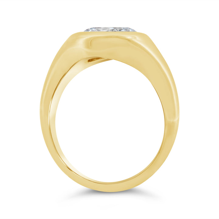 Lab Grown Bezel Set Diamond Signet Ring