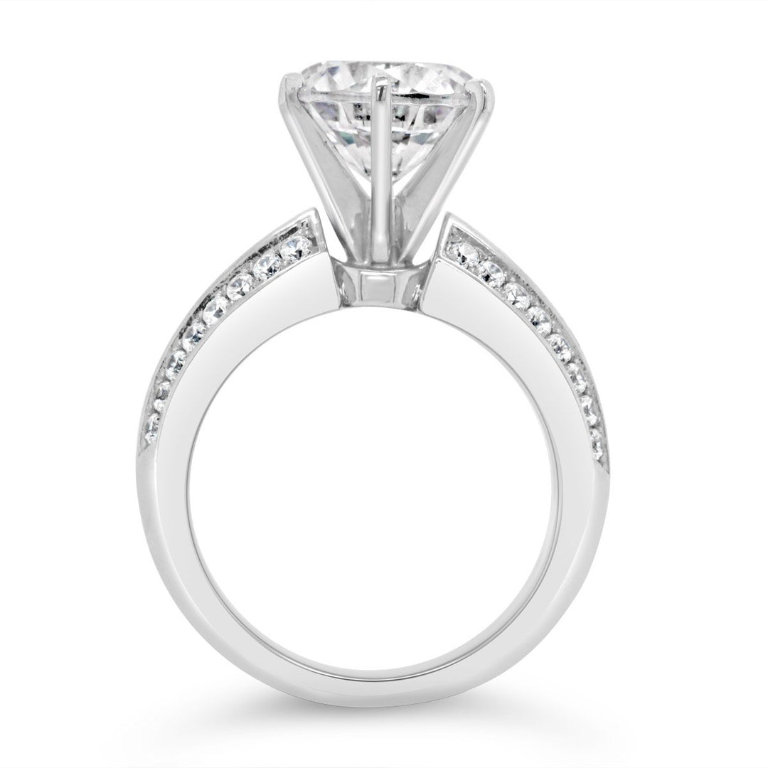 Wide Band Baguette Diamond Engagement Ring - YJA0679R - The Diamond Guys