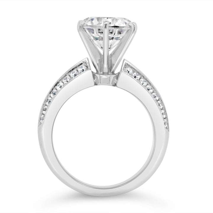 Wide Band Baguette Diamond Engagement Ring - YJA0679R - The Diamond Guys