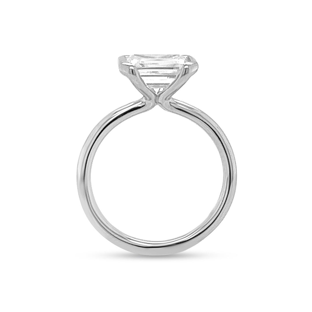 Unique Half-Bezel Emerald Diamond Engagement Ring - The Diamond Guys