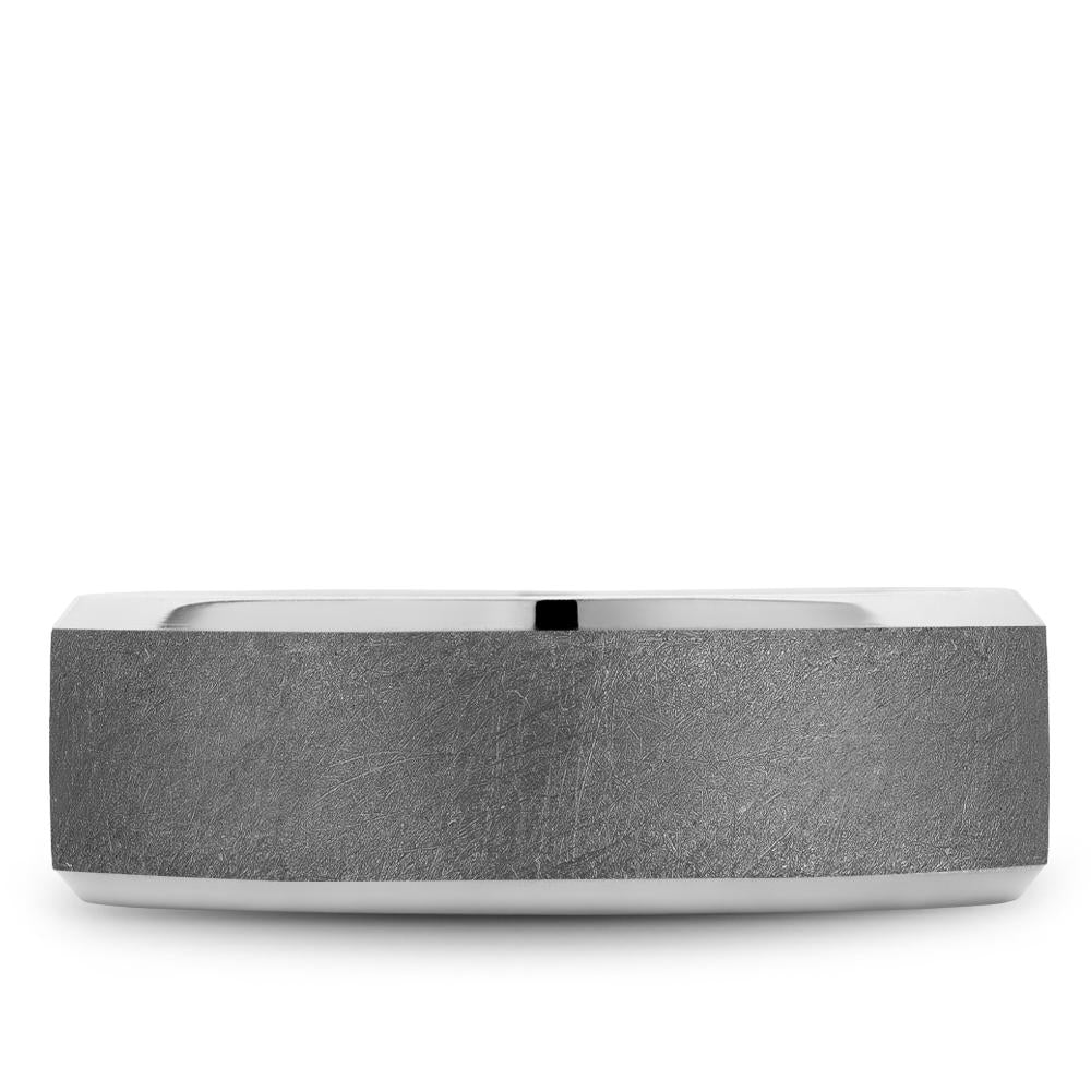 Tantalum Grey & Gold Men's Wedding Band with Diamond Brush Center & High Polish Sides - RYL-182TW75