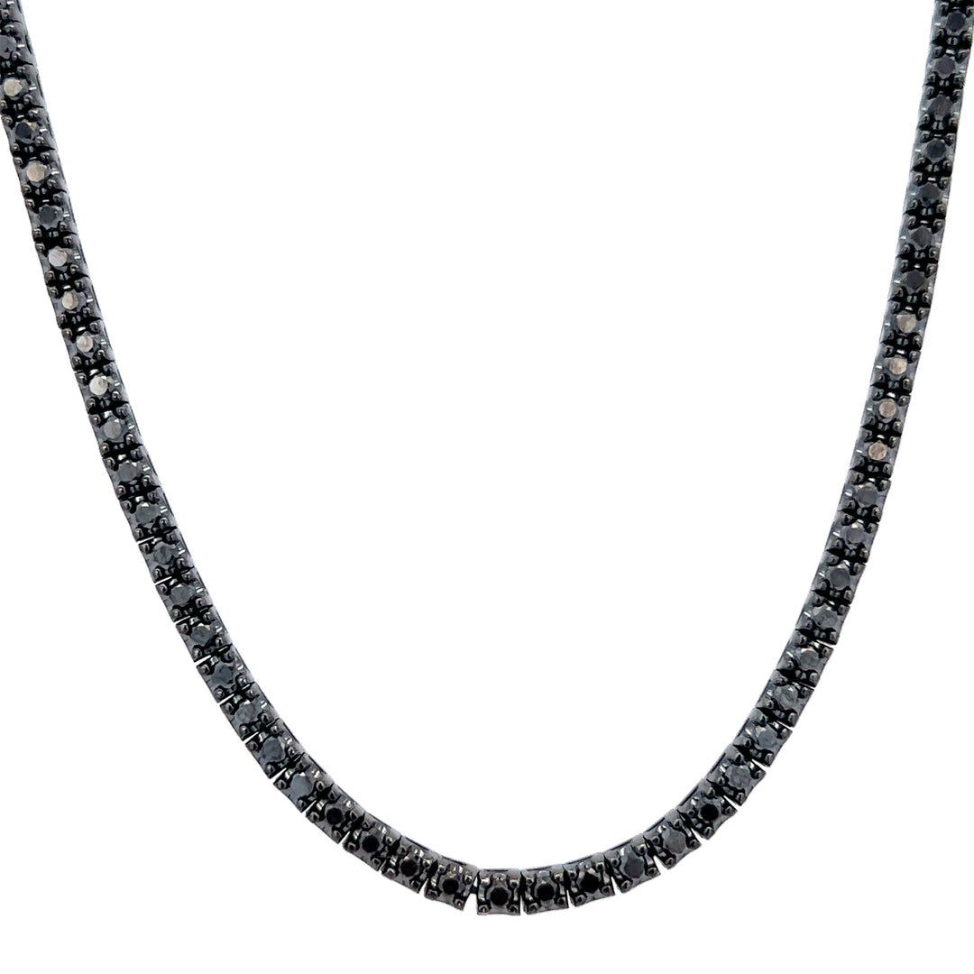 Black Diamond Tennis Necklace
