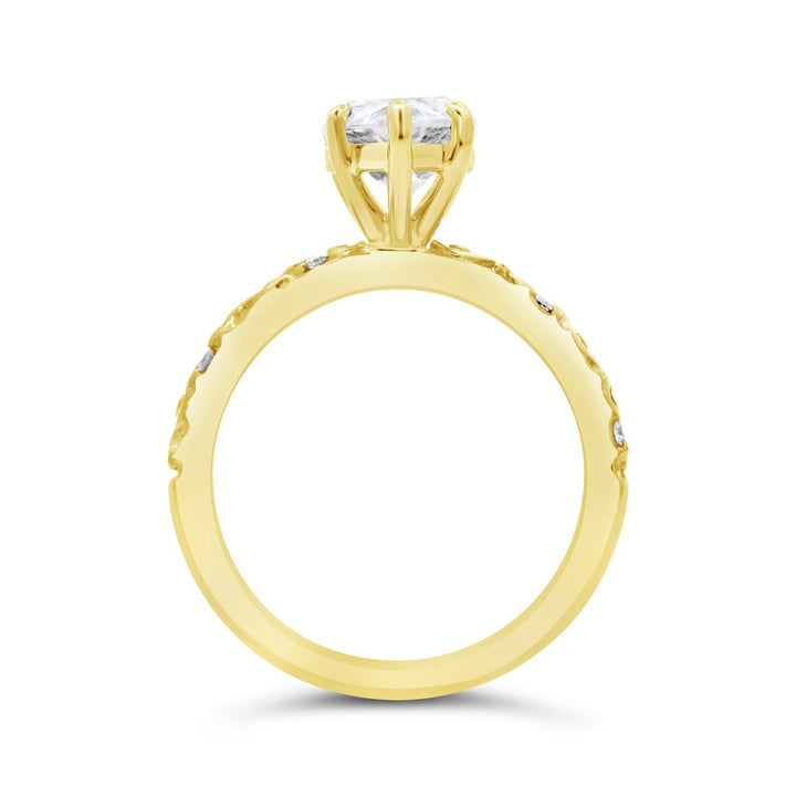 Engraved Diamond Engagement Ring - YJC5990R