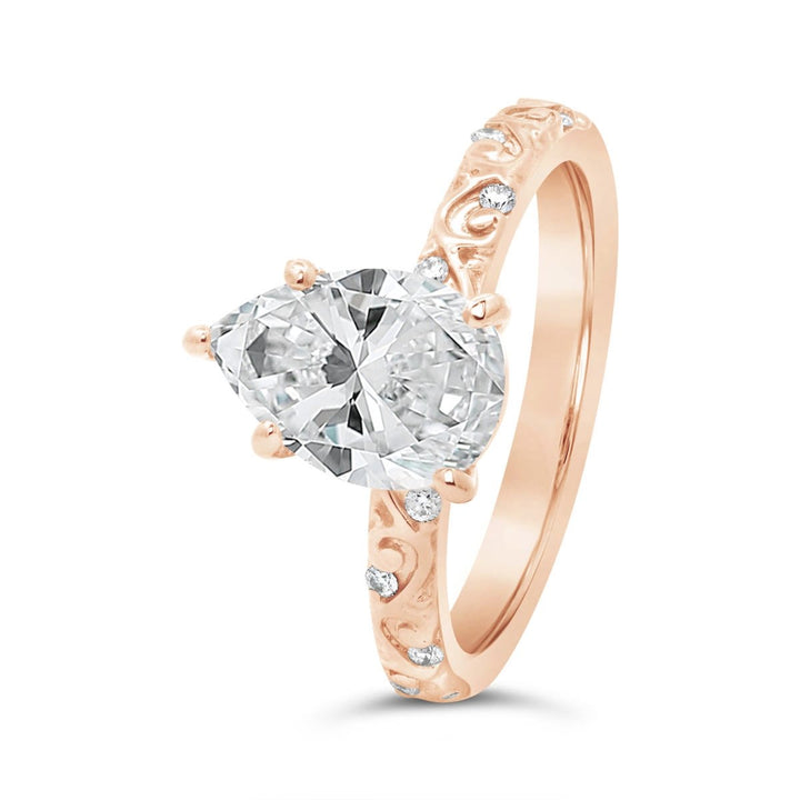 Engraved Diamond Engagement Ring - YJC5990R
