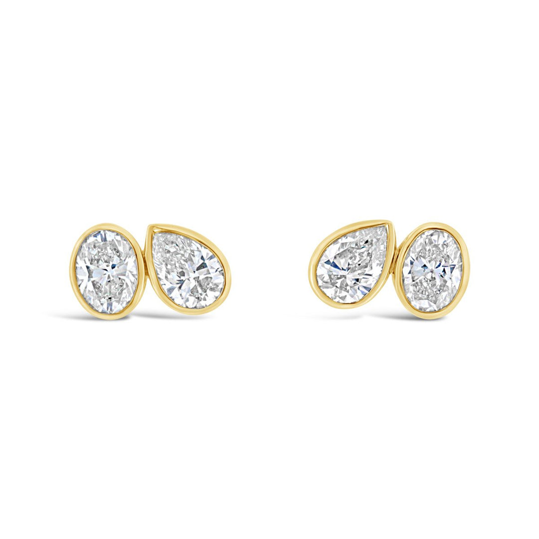 Bezel Set Moi Et Toi Earring
