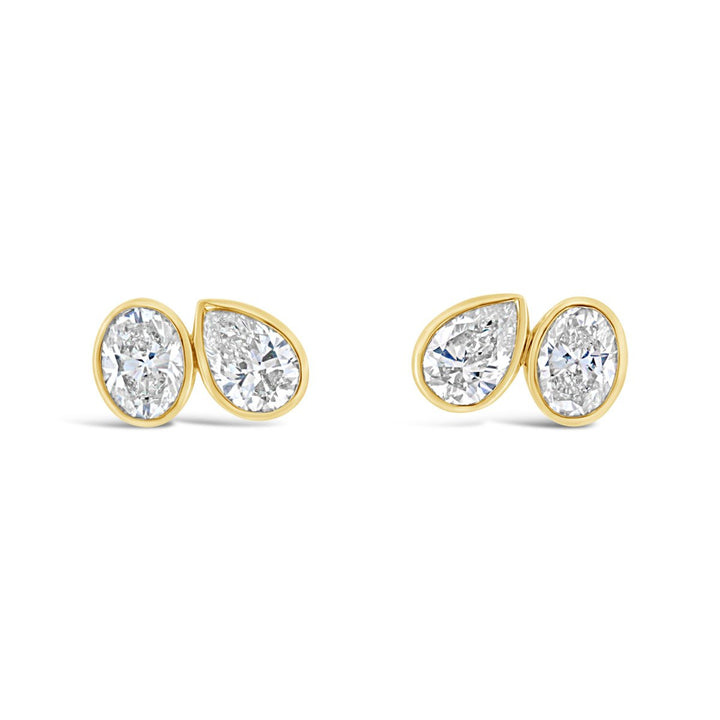 Bezel Set Moi Et Toi Earring