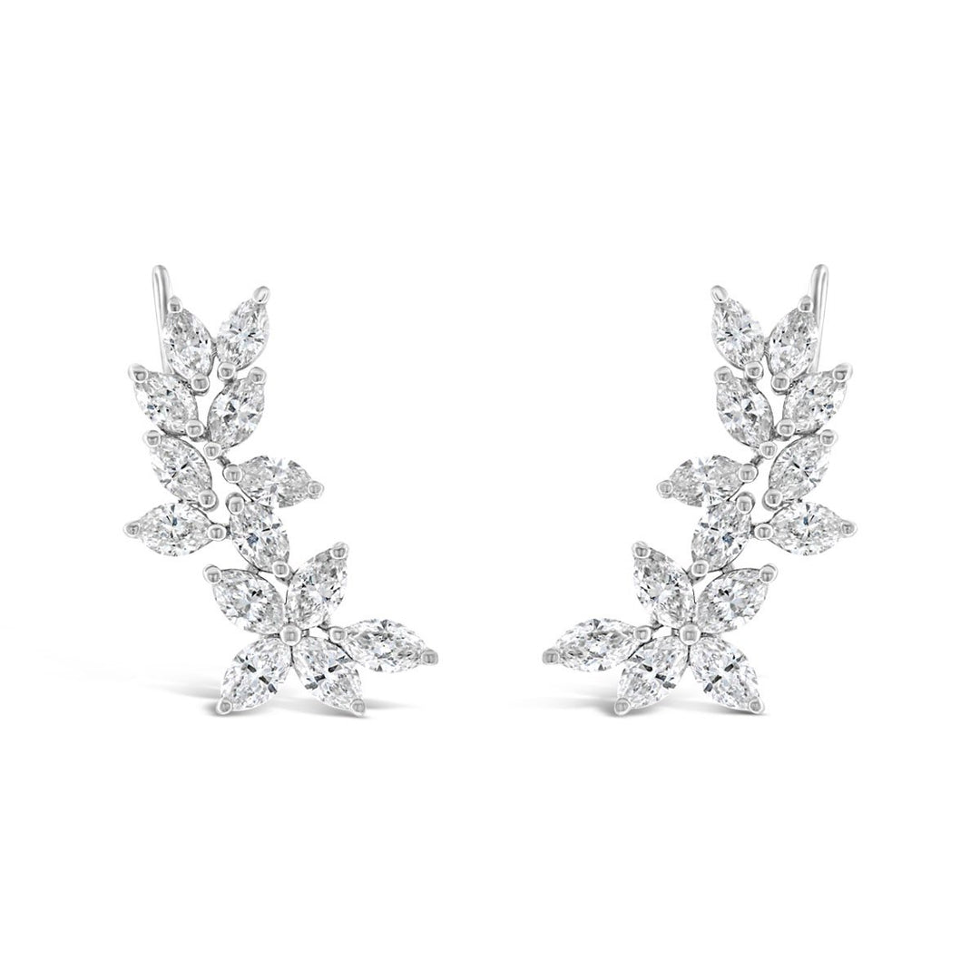 Diamond Cluster Earrings set with 26 MARQ 1.08 ct G/H VS-SI