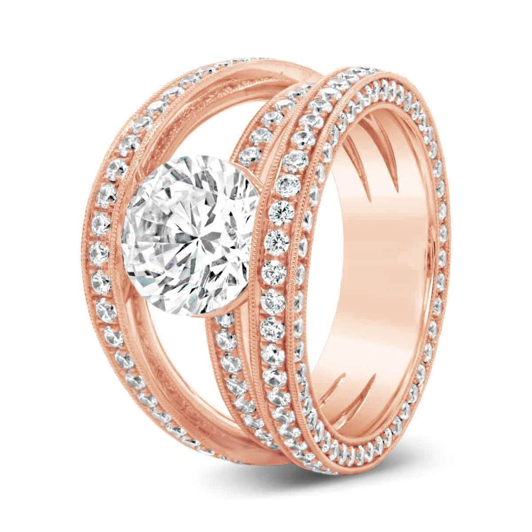 Three Row Diamond Engagement Ring - YJC2430R