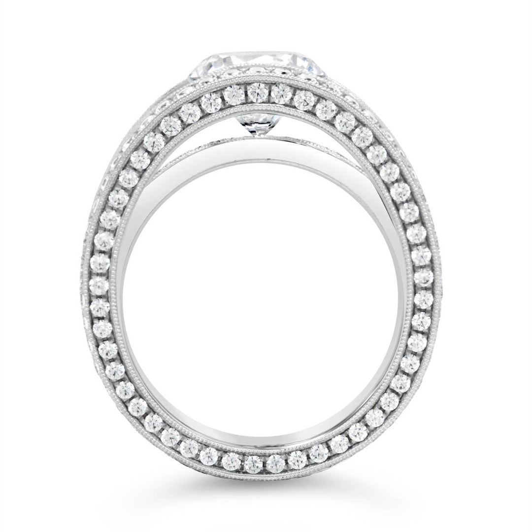 Three Row Diamond Engagement Ring - YJC2430R