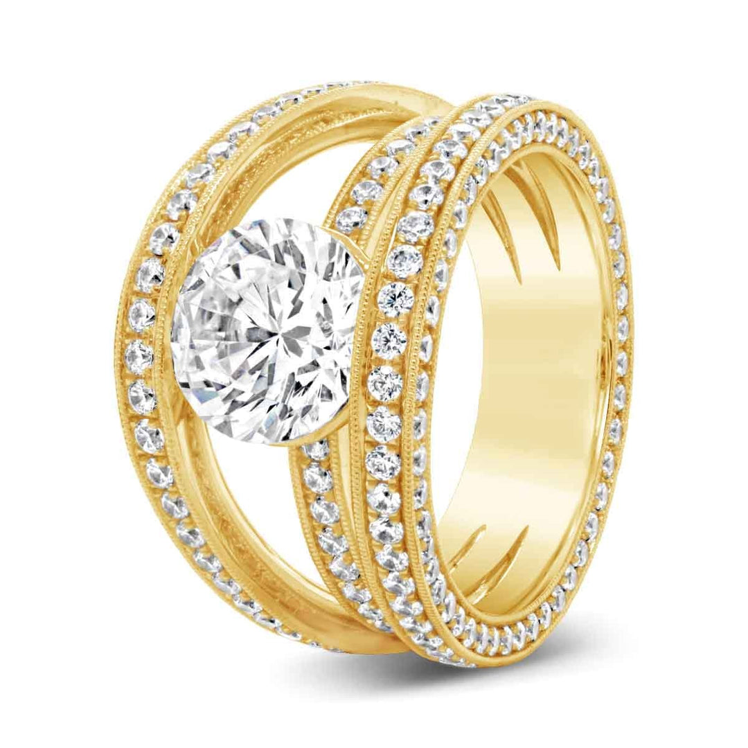 Three Row Diamond Engagement Ring - YJC2430R