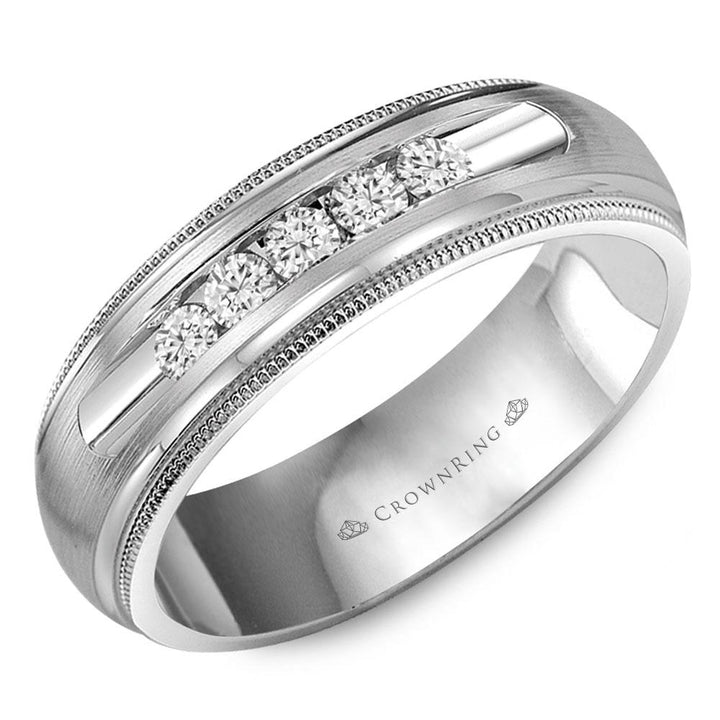 Crown Ring Men's Diamond Wedding Band - WB-9816 - The Diamond Guys