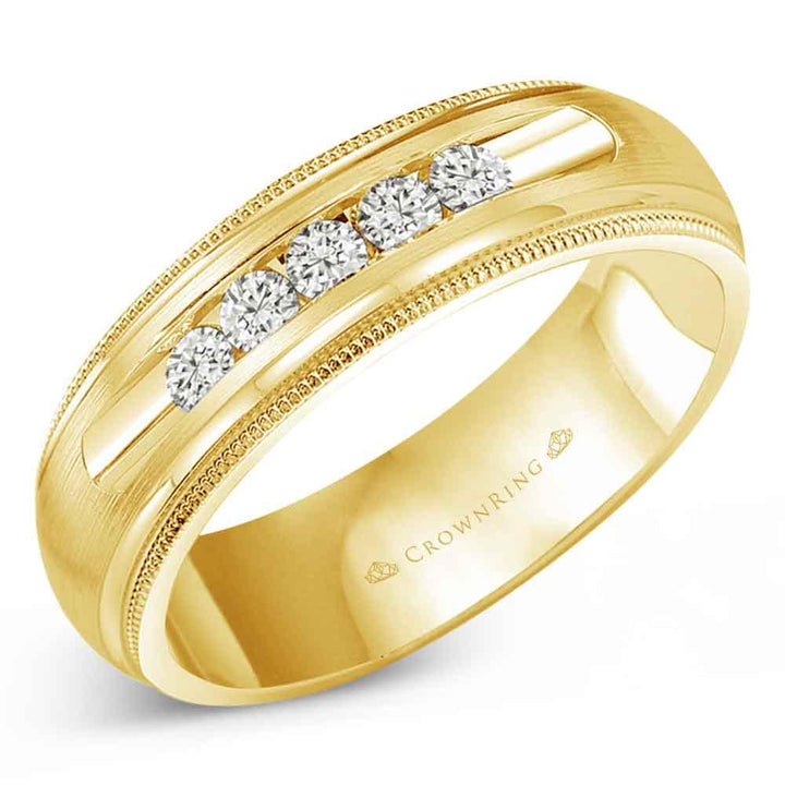 Crown Ring Men's Diamond Wedding Band - WB-9816 - The Diamond Guys
