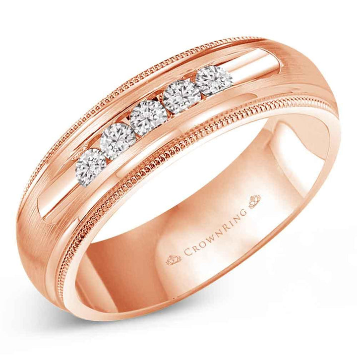 Crown Ring Men's Diamond Wedding Band - WB-9816 - The Diamond Guys