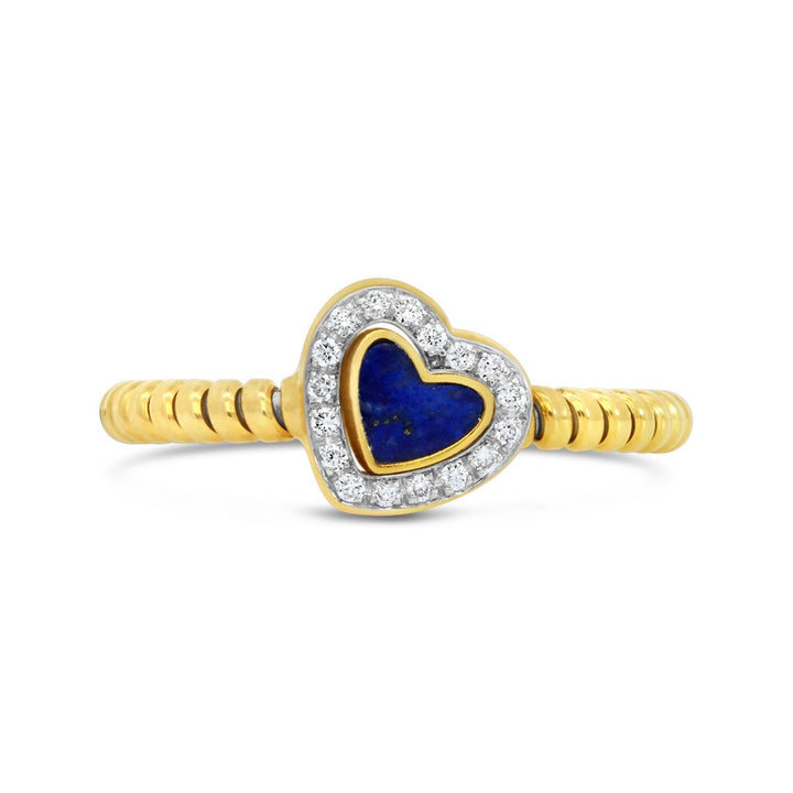 In & Out Diamond Tubogas Heart Ring