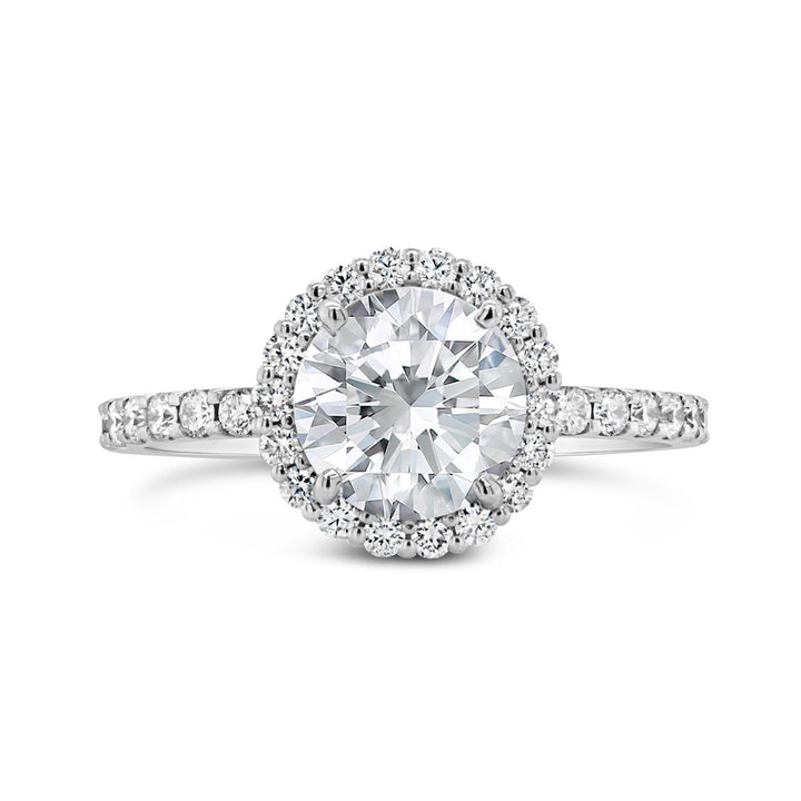 Three Quarter Way Set Halo Diamond Engagement Ring - YJA9764R